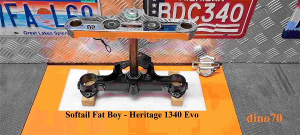 247 € 449 Harley 1340 piastre forcella originali Heritage / Fat Boy Softail Evo