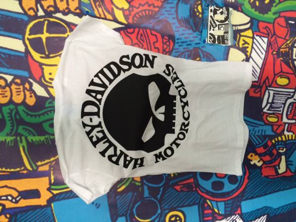 t-shirt harley davidson emblema motorcycles - bianca nuova taglie s-m-l-xl