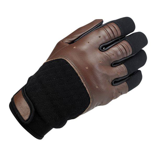 Guanti Gloves Pelle Bantam Chocolate/Black Biltwell Uomo Moto Biker Custom