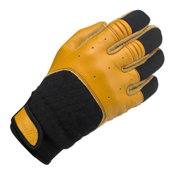 Guanti Gloves Pelle Bantam Tan/Black Biltwell Uomo Moto Biker Custom