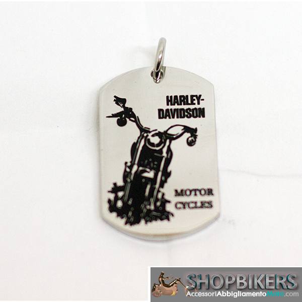 Ciondolo Medaglione Pendente Placca Motorcycles H-D Harley Cromato Biker Custom Idea Regalo