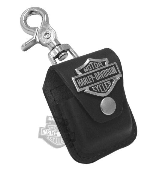Porta Zippo Pelle Gancio Orig. Harley Davidson Leather Zippo Lighter Case Idea Regalo
