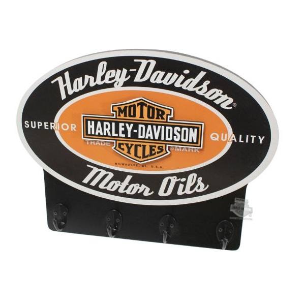 Portachiavi Appendino Parete Orig. Harley Davidson Logo H-D Motor Oil Key Rack Black