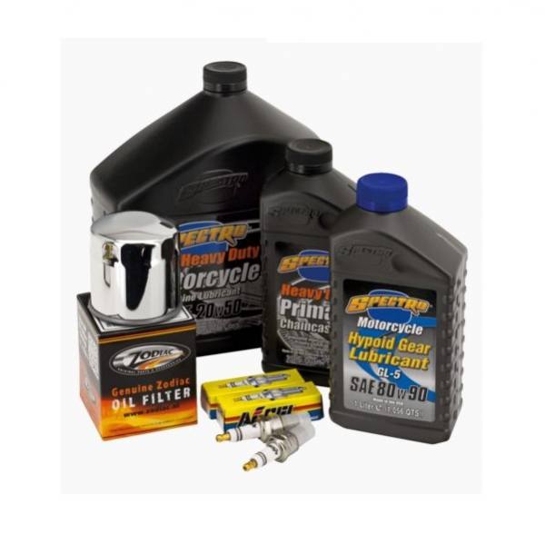 Spectro Ölwechsel-Set Für Harley Davidson | 20W-50 Motoröl + Primaria + Getriebeöl + Filter – Für Dyna, Softail, Touring, V-Rod (1999–2017)