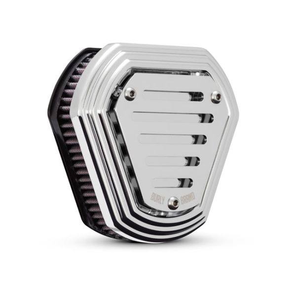 FILTRO ARIA BURLY SLOTTED HEX CROMATO X HARLEY SPORTSTER 91-UP