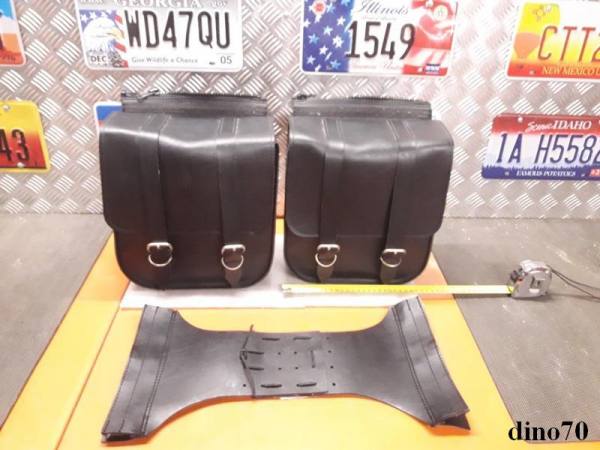 052 € 89 Harley coppia di borse in pelle multifit made in U.S.A.