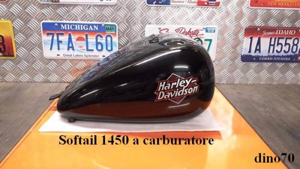 009 € 189 Harley serbatoio benzina nero Softail 1450 carburatore