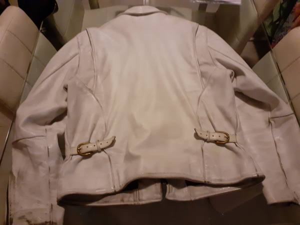 giacca in pelle Vanson bianca