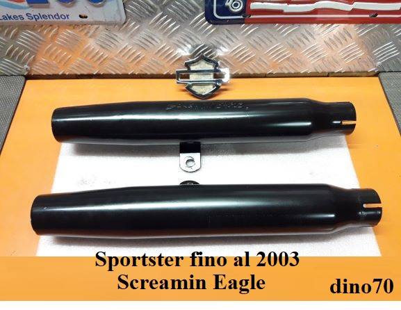 678 € 149 Harley terminali di scarico Screamin Eagle neri x Sportster fino al 2003