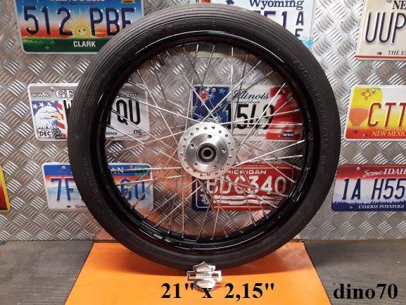042 € 269 Harley cerchio ant. nero da 21" a raggi x doppio disco Dyna Sportster