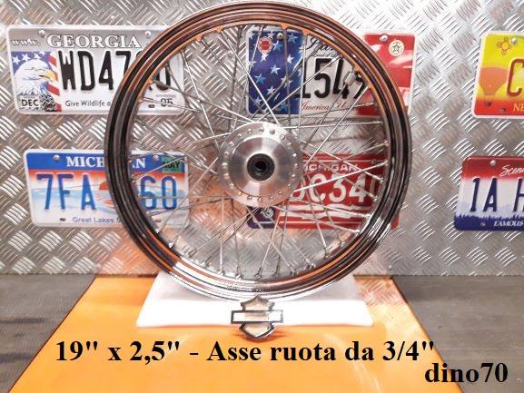 086 € 219 Harley cerchio ant. cromato da 19" a raggi originale Dyna - Sportster