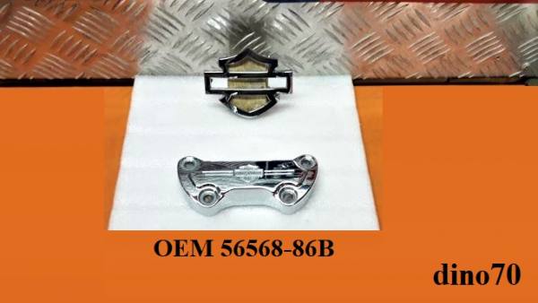 494 € 49 Harley clamp manubrio cromata con logo x Softail Dyna Sportster