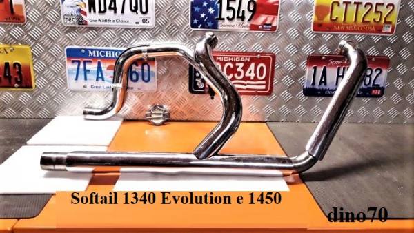 035 € 649 Harley collettori di scarico cross over originali x Softail 1340 Evolution