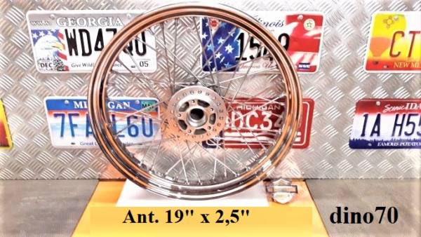 507 € 249 Harley cerchio ant. cromo da 19" a raggi x doppio disco Dyna Sportster
