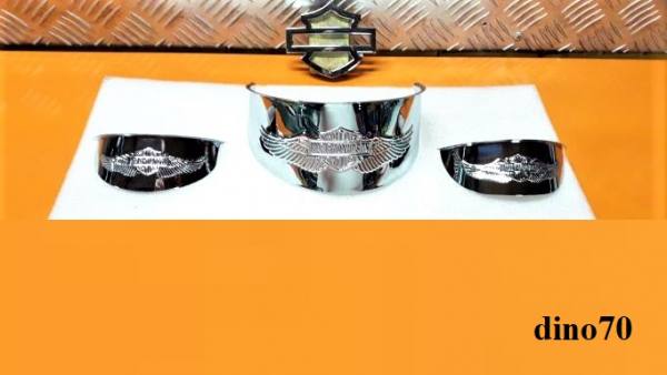 337 € 69 Harley kit visiere visiere cromate originali x faro + spot con logo