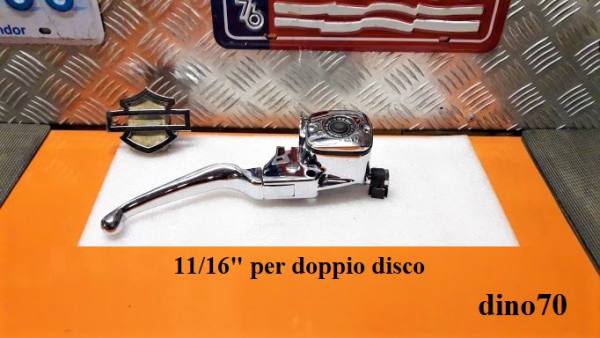 035 € 199 Harley pompa freno ant. cromo originale 11/16" x doppio disco