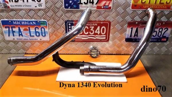 725 € 299 Harley 1340 collettori di scarico + cover originali x Dyna Evolution