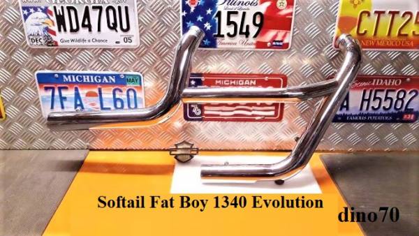 082 € 449 Harley 1340 collettori di scarico originali x Softail Fat Boy Evo