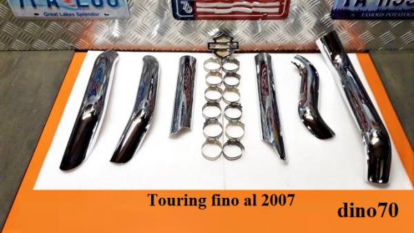 183 € 229 Harley set cover collettori di scarico cromo originali x Touring fino al 2007