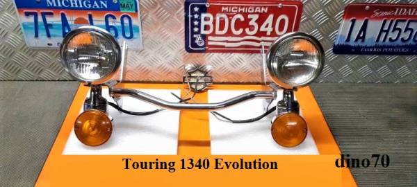 764 € 249 Harley barra spot + frecce cromo originale x Touring 1340 Evo