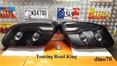 621 € 349 Harley borse rigide in pelle complete originali x Road King Touring