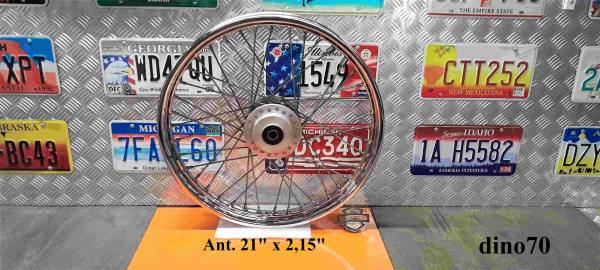 068 € 299 Harley cerchio ruota ant. originale a raggi da 21" x 2,15" cromato