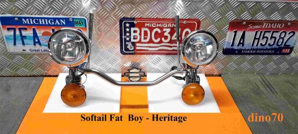490 € 249 Harley barra spot + frecce cromo originale x Heritage - Fat Boy