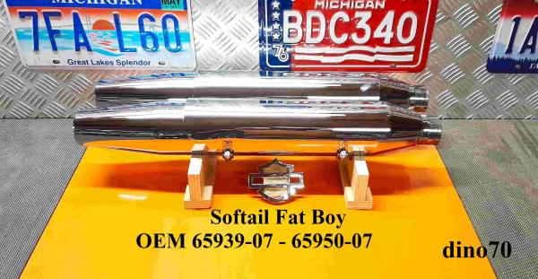 602 € 249 Harley terminali di scarico + cover para calore originali x Softail Fat Boy