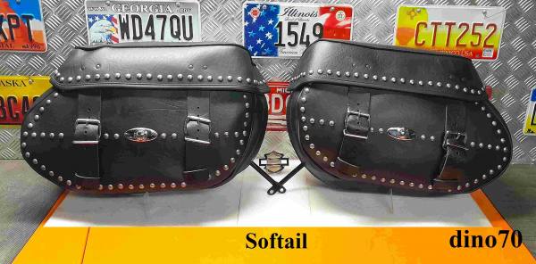 502 € 349 Harley borse in pelle con borchie originali x Softail Heritage 1450