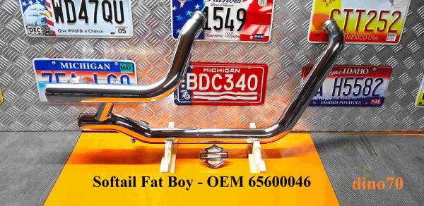 785 € 249 Harley collettori di scarico + cover para calore originali x Softail Fat Boy