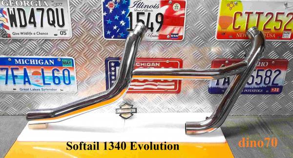 337 € 499 Harley 1340 collettori di scarico + cover originali x Softail Bad Boy Evolution