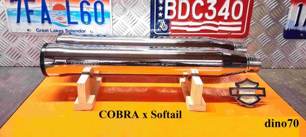 045 € 349 Harley terminali di scarico COBRA cromati x Softail