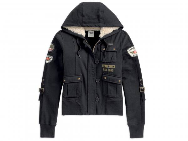 Giacca-Bomber da Donna Harley-Davidson Activewear Jacket with Sherpa-Lined Hood