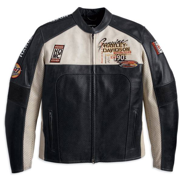 Giubbotto Pelle Bianco Uomo Harley-Davidson Regulator Perforated Leather