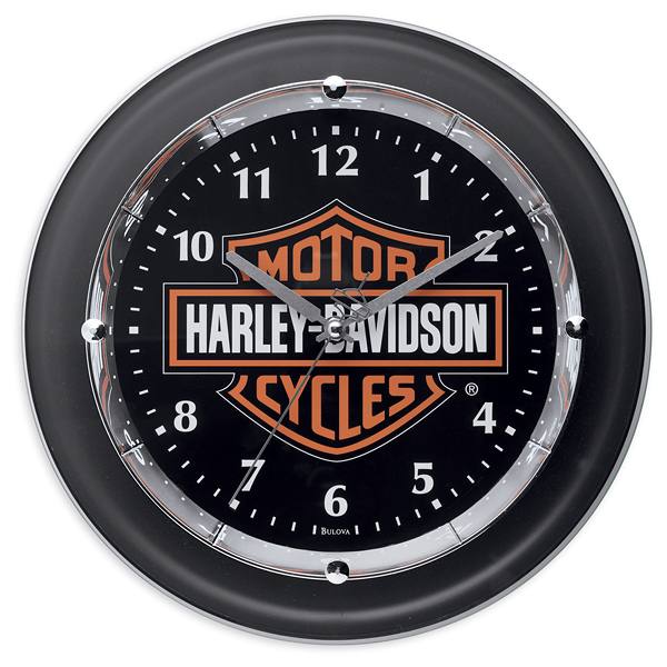 Orologio da Parete Cromato B & S Harley-Davidson  99208-12V Moto Biker Idea Regalo