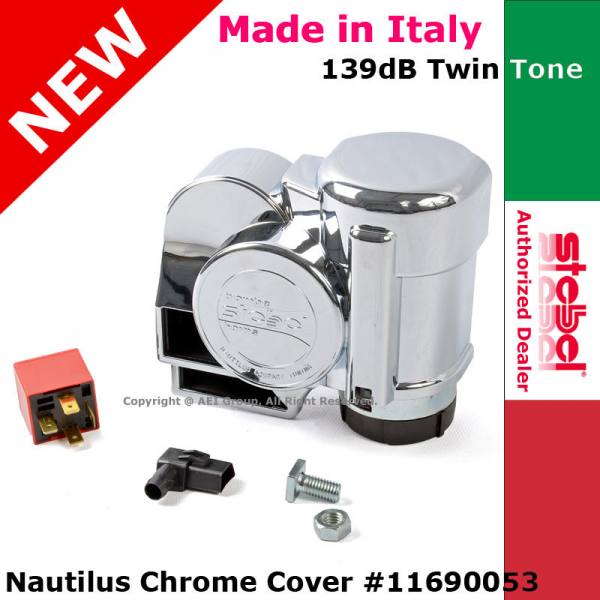 Tromba Cromata HARLEY DELUXE by Stebel Italia 139 decibel potenza sonora